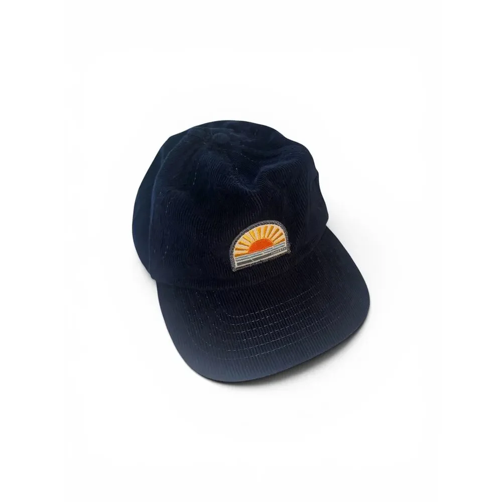 Faherty Brand Navy Corduroy Snapback Hat Sunrise Patch Adjustable Baseball Cap